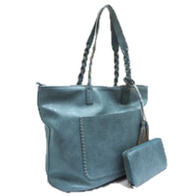 019-DARK MINT VEGAN LEATHER PURSE WITH WALLET